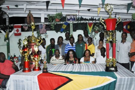 Some of the participants at Wednesday’s launch of the international dominoes competition. President of the Georgetown Dominoes Competition Faye Joseph is seated second from left.