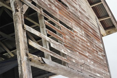 Part of the Stabroek Market Wharf that vendors feel will collapse soon.