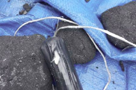 The charcoal containing cocaine (GRA photo)