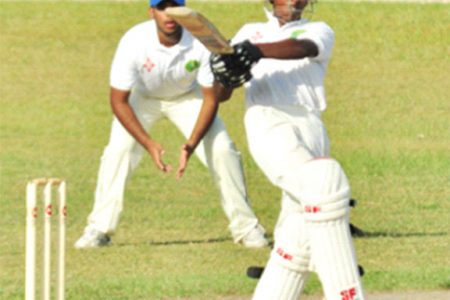 Nathan Persaud provided a brief show of his batting class during his attacking 33 