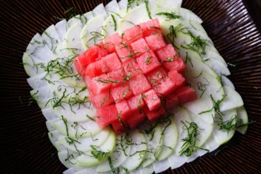 Kohlrabi Watermelon Salad with Mint Photo by Cynthia Nelson