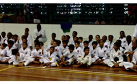 FLASHBACK! Students from the Guyana Karate College at a previous Grading.