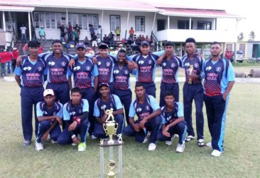 The winning Lusignan Cricket Club team.
