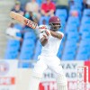 Devon Smith essays a trademark back-cut on the penultimate day of the first Test between West Indies and England on Thursday, April 16, 2015 at the Vivian Richards Cricket Ground. Photo by WICB Media/Randy Brooks of Brooks Latouche Photography 