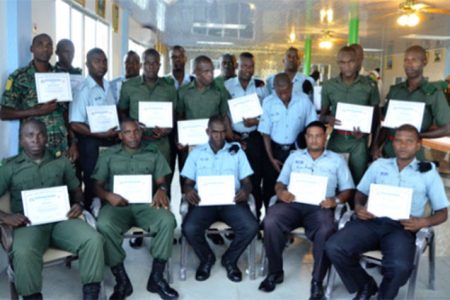 Participants from the GPF and GDF with their certificates. (BK Group photo)