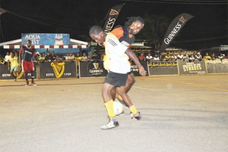 Action on the opening night of the Guinness Greatest of the Streets Berbice Edition at the New Amsterdam Ferry Tarmac