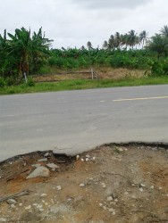 Potholes in the road at New Road