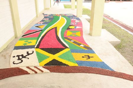 Rangoli display done by students of President’s College (Photo by Arian Browne)
