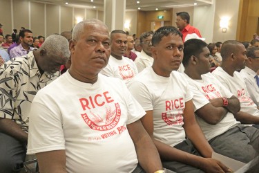 Rice industry stakeholders at the Marriott Hotel yesterday.