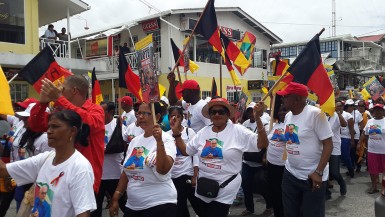 PPP/C supporters on their way to City Hall today.