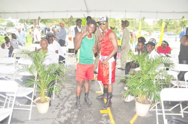 Young boxers at the funeral to pay tribute to Andrew ‘Sixhead’ Lewis (Orlando Charles photo)