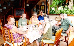 Visitors relaxing at the Rock View Lodge
