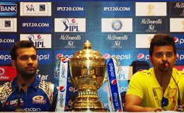 Mumbai Indians captain Rohit Sharma, left and Suresh Raina both have their eyes on the IPL trophy and first place prize. (Photo courtesy of IPL website)