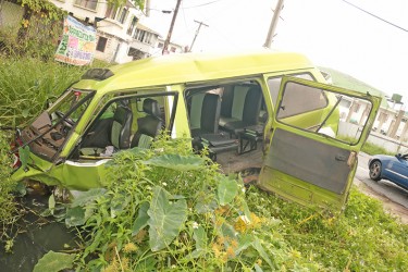 The minibus which was involved in the accident.