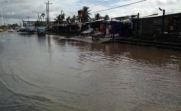  The flooded area in front of the market
