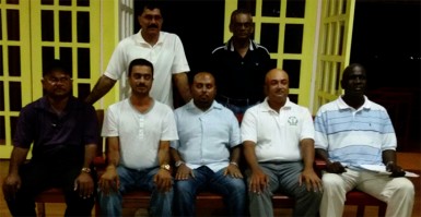 L to R standing - R. Persaud, D. Bissessar; sitting – C. Deo, H. Tewari, D. Mohamad, S. Ramroop, G. Griffith. 