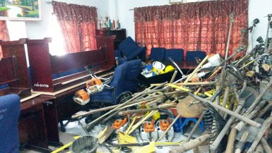 This was the state of the Ministry of Local Government’s boardroom when new Minister of Communities Ronald Bulkan took up office. 