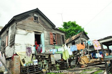 One of the many dwelling houses located at Lombard and Broad streets which residents have been occupying for years.  (GINA photo) 