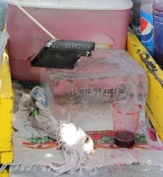 Block of ice for shaving (Photo by Cynthia Nelson) 