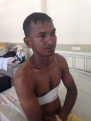 The wounded Bharrat Narine