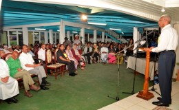 Head of State David Granger as he addressed the gathering at the Anna Catherina Islamic Complex (GINA photo)