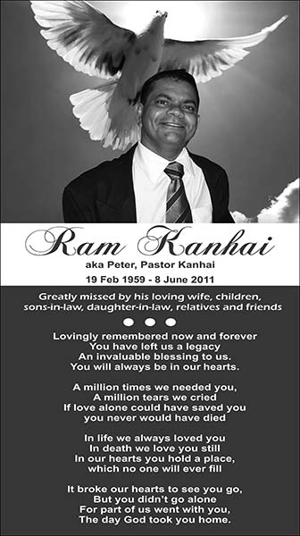 Ram Kanhai aka Peter, Pastor Kanhai