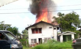 The house ablaze