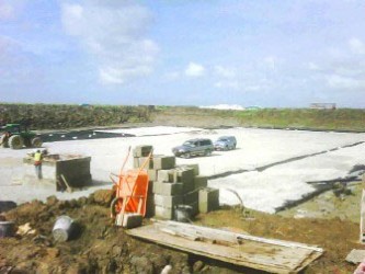 The first cell that was under construction at the Haags Bosch landfill. 