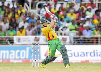  Brad Hodge led the late surge with a fighting unbeaten knock of 63 that gave the Amazon Warriors a fighting total. (CPL website) 