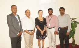 Texila officials at the university’s Goedverwagting campus. Vice Chancellor Dr. Dilip Kumar Patnaik is second from left.
