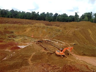 Gold mining pit (Stabroek News file photo) 