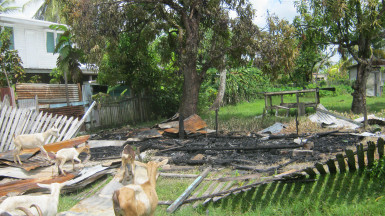The remains of the house after the fire