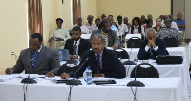 Lawyers and others at the hearing on Monday