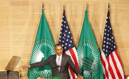 U.S. President Barack Obama talks about presidential term limits during remarks at the African Union in Addis Ababa, Ethiopia July 28, 2015. Reuters/Tiksa Negeri