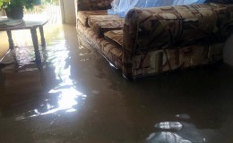 Four inches of water in the home of Winston Valladares at Buxton