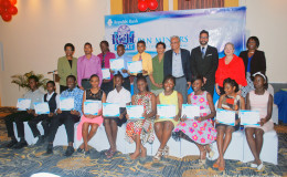 Participants of the programme plus officials of Republic Bank and the Ministry of Education. (Ministry of Education photo)