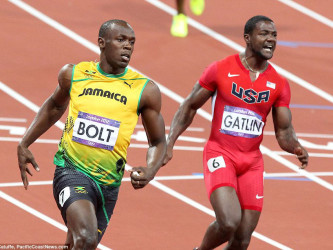 Usain Bolt (left) and Justin Gatlin 
