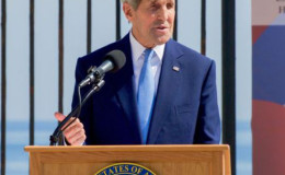 Secretary of State John Kerry at the opening of the US Embassy
