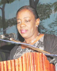 Minister within the Ministry of Education, Nicolette Henry addressing the students 
