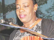 Minister within the Ministry of Education, Nicolette Henry addressing the students