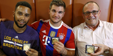 From left: Anthony Sadler, Alek Skarlatos and Chris Norman show off their medals. 