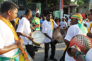 The masquerade band. (Photo courtesy to the Guyanese Department of Culture, Youth and Sport)