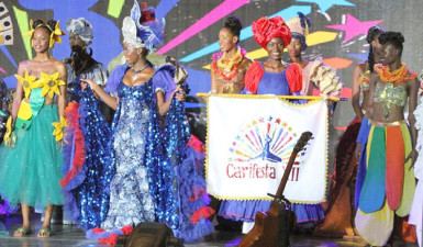 Haitian Fashion, dance and arts at the Opening Ceremony of Carifesta. Photo retrieved from Michel Martelly’s official facebook page. 