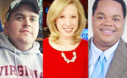 From left are cameraman Adam Ward, 27,  Alison Parker, 24, and Vester Flanagan, 41.
