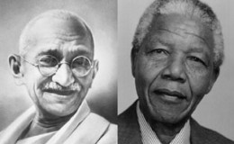 Mahatma Gandhi (left) and Nelson Mandela