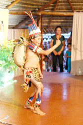 Proud: Young Claudio Faria of Sand Creek performing the poem ‘I am a Proud Amerindian’ to resounding applause at the launch of Indigenous People’s Month, held yesterday at the Sophia Exhibition Complex. (Keno George photo)