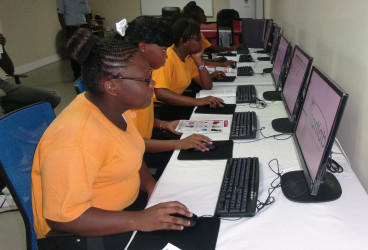 School children at work in Starr Computers IT lab