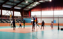 Action during yesterday’s volleyball camp.
