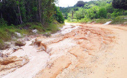 Just outside of Bartica and leaving One Mile the condition of the road had significantly deteriorated as erosion along the sides made it difficult to drive.