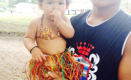 This baby was decked out in her traditional indigenous outfit as celebrations in her village were underway.
